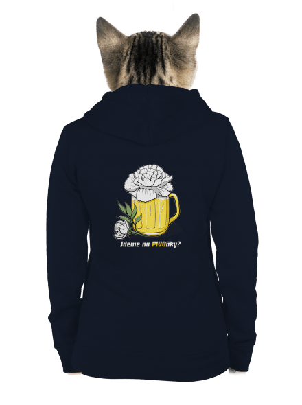 Pivoňky dámská mikina na zip Navy Mal