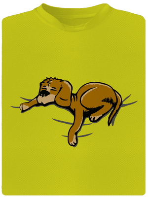 Spící pes pánské sportovní tričko Neon Yellow