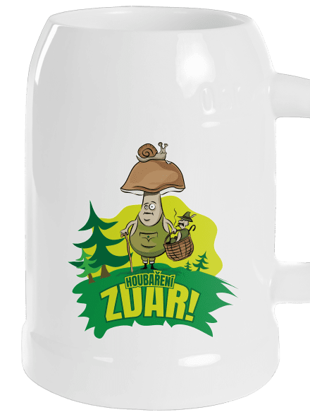 Houbaření zdar půllitr White