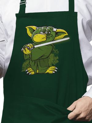 Yoda v rákosí zástěra Bottle Green