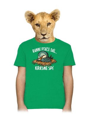 Ranní ptáče spí dětské tričko Kelly Green