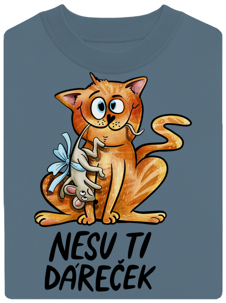 Nesu ti dáreček  unisex mikina bez kapuce Nordic Blue