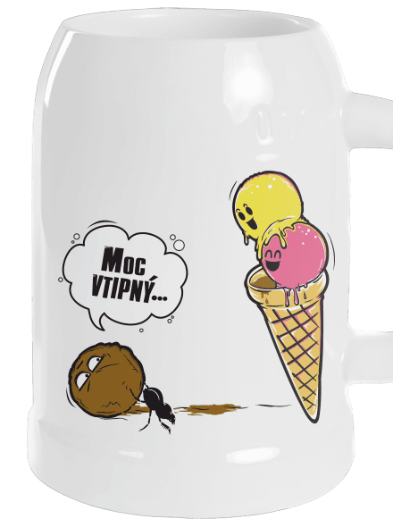 Moc vtipný půllitr White