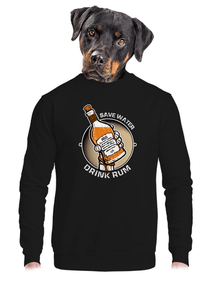 Save Water unisex mikina bez kapuce Black