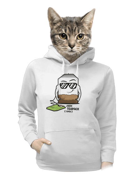 Čajový týpek dámská mikina klokanka White