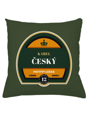 Pivní etiketa polštář Olive Green