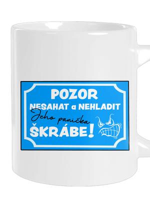 Pozor, nesahat velký hrnek White