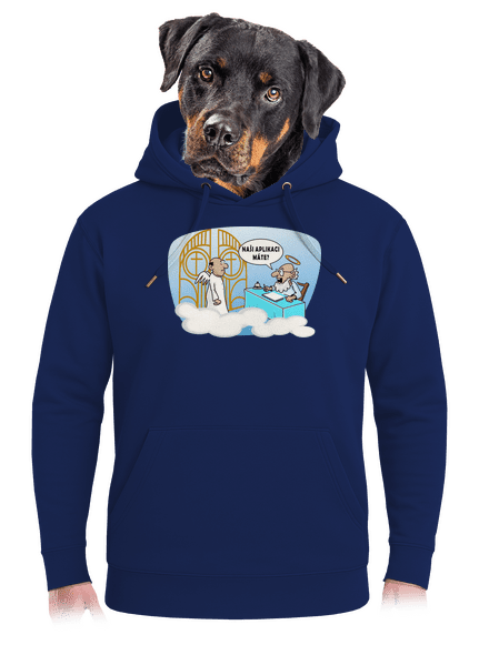Nebeská aplikace unisex mikina premium Navy