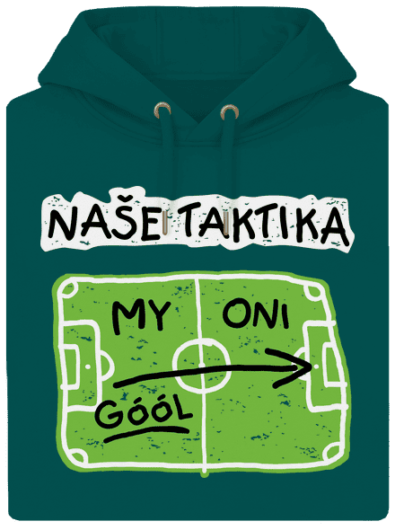 Naše fotbalová taktika unisex mikina premium Emerald Green