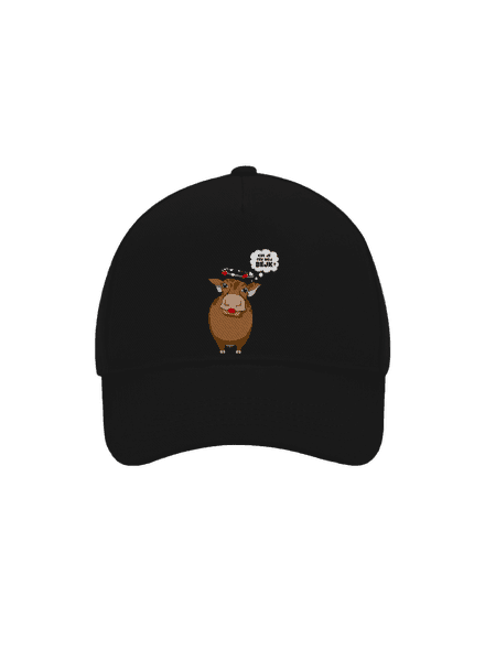Kráva na pánském tričku kšiltovka baseballka Black