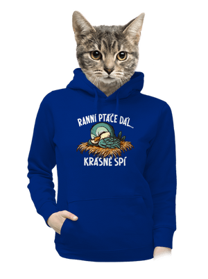 Ranní ptáče spí dámská mikina klokanka Royal Blue Mal