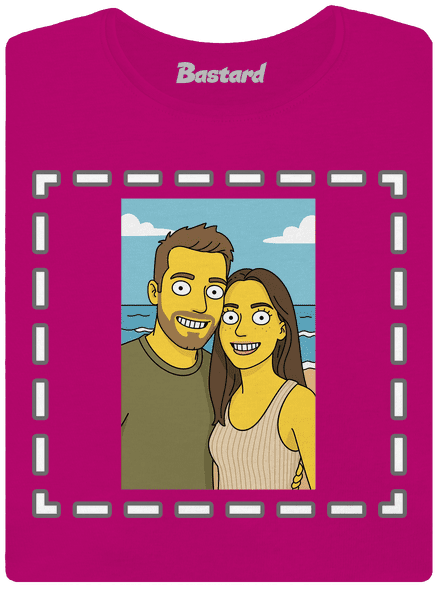Simpsonovi z vlastní fotky dámské tričko Fuchsia Red