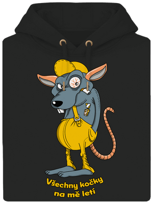 Myšák Casanova unisex mikina premium Dark Black