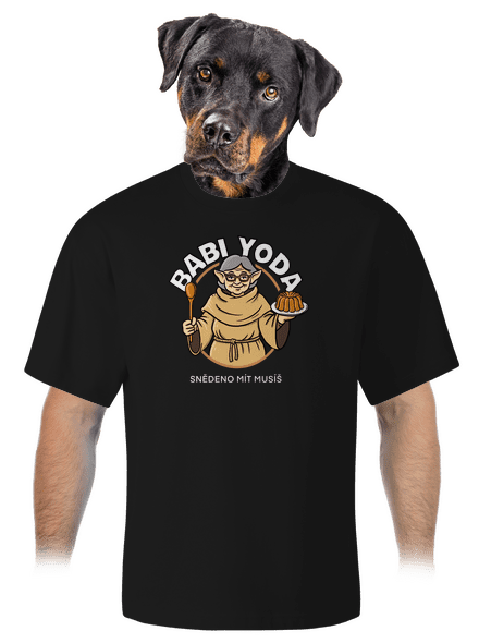 Babi Yoda unisex tričko oversized Black