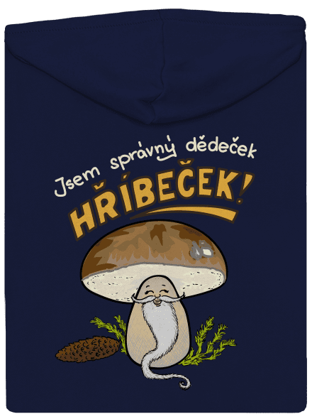 Babka a hříbeček pánská mikina na zip Navy
