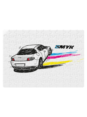 CMYK ve smyku puzzle White