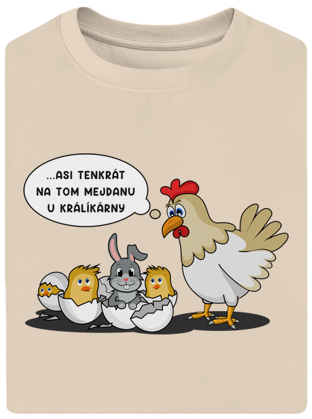 Mejdan u králíkárny unisex tričko oversized Almond
