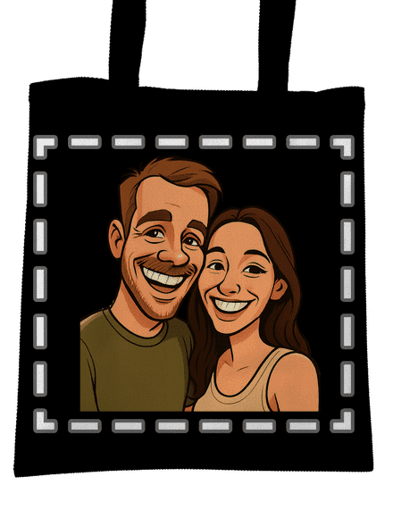 Karikatura z vlastní fotky taška Black