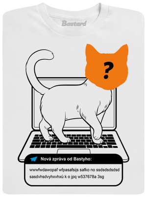 Kočka na klávesnici pánské tričko White