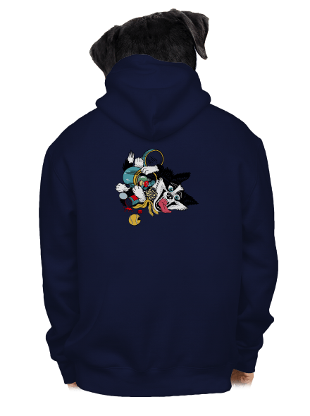 Border kolie pánská mikina na zip Navy