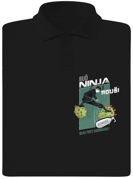 Ninja v rouši pánská polokošile Black
