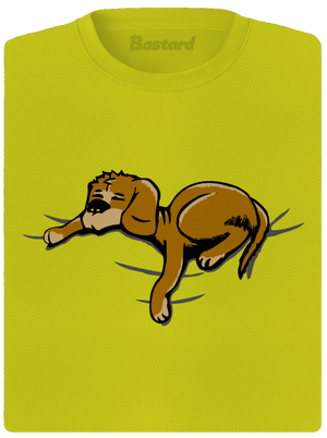 Spící pes dámské sportovní tričko Neon Yellow