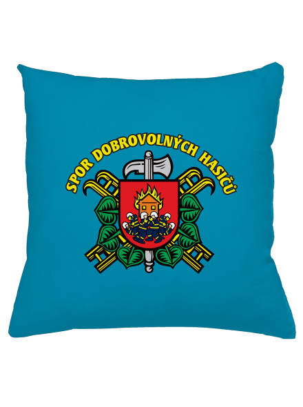 Spor dobrovolných hasičů polštář Blue Turquoise