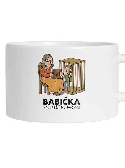 Babička hlídačka hrnek makronka White