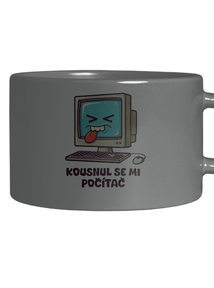 Kousnul se mi počítač hrnek makronka Grey Macaron
