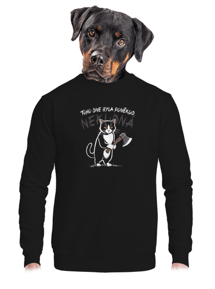 Neklidná kočka unisex mikina bez kapuce Black