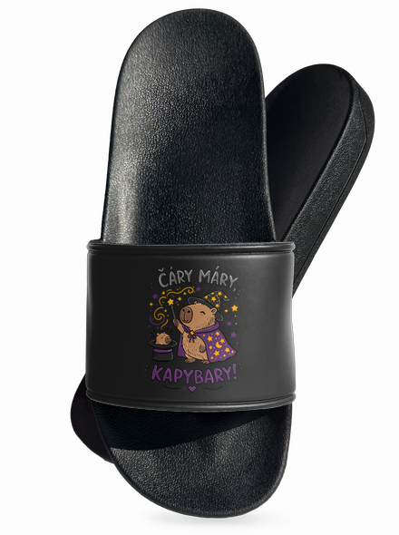 Čáry máry kapybary pantofle Black
