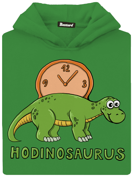 Hodinosaurus dětská mikina klokanka Kelly Green AWD