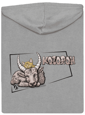 Kočičí horoskop: Kozoroh pánská mikina na zip Light Melange