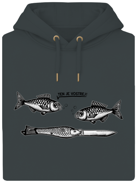 Vostrá rybička unisex mikina premium Charcoal