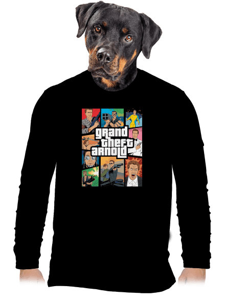 Grand Theft Arnold pánské dlouhý rukáv Black