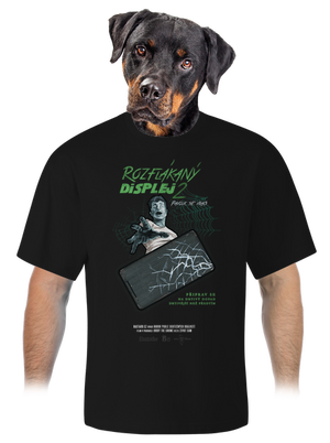 B13: Rozflákaný displej unisex tričko oversized Black