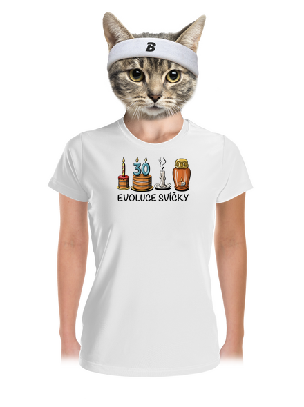 Evoluce svíčky dámské sportovní tričko White