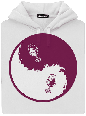 Jin Jang víno dámská mikina klokanka White