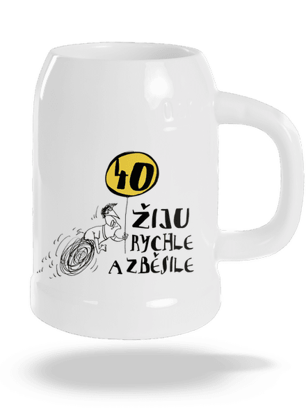 Žiju rychle a zběsile půllitr White