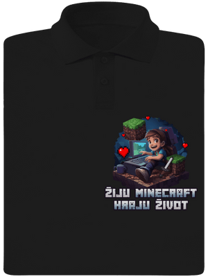 Žiju Minecraft pánská polokošile Black