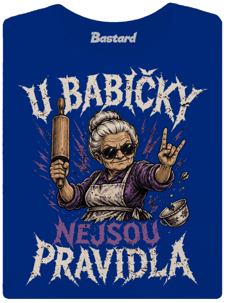 U babičky dámské tričko s lemem Royal Blue Mal
