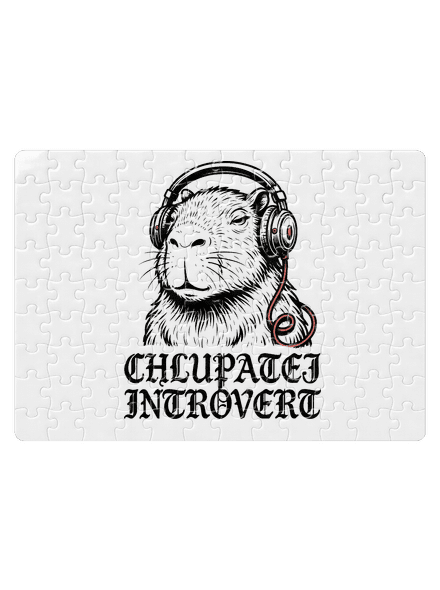 Chlupatej introvert puzzle White