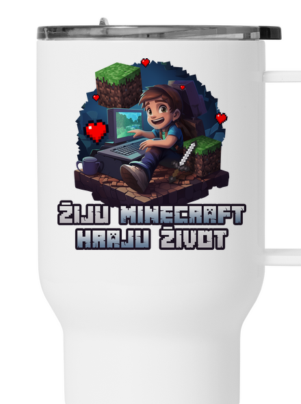 Žiju Minecraft termohrnek White