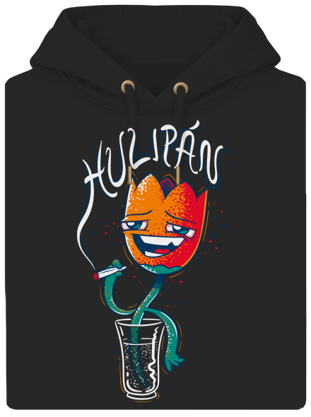 Hulipán unisex mikina premium Dark Black