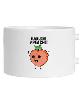 V peachi hrnek makronka White