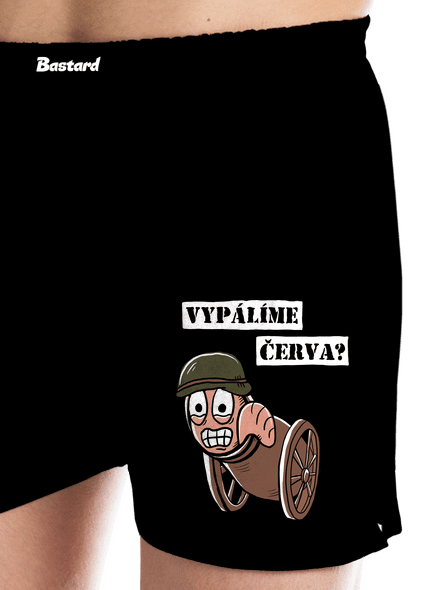 Vypálíme červa? pánské trenky Black
