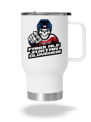 Fandi, ale zůstaň člověkem termohrnek White