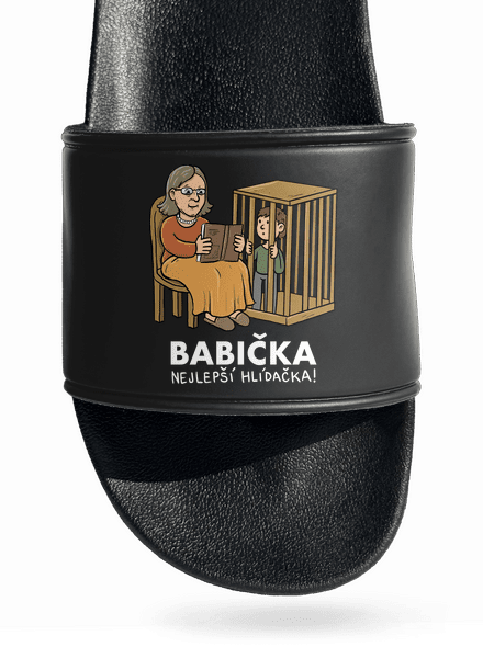 Babička hlídačka pantofle Black