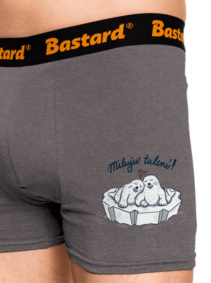 Miluju tulení boxerky Gray Melange