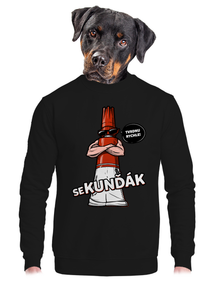 Sekunďák unisex mikina bez kapuce Black